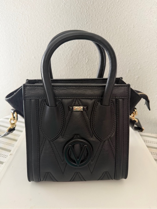 Valentino Handbags - Valentino Black Mini Quilted Leather Top-Handle Bag with Gold Hardware